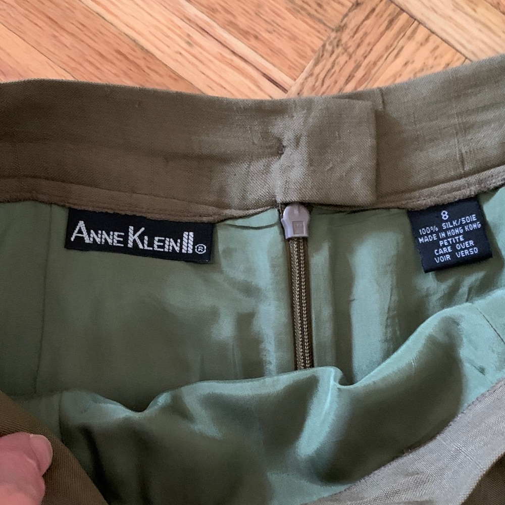 Diane Gilman Silk Floral Blazer Women’s Size 4 - & Anne Klein Olive Skirt - Picture 4 of 14